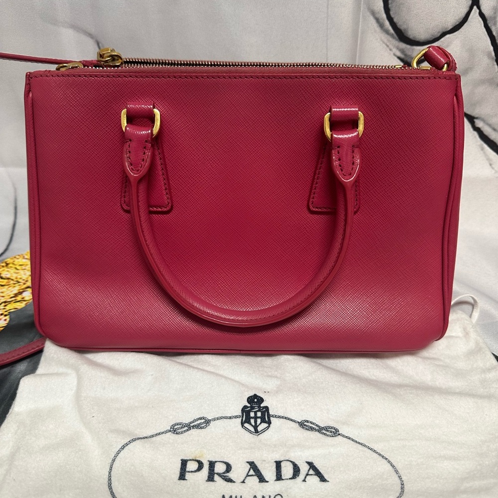 Prada Saffiano Leather Satchel in Fuchsia - Picture 8 of 8